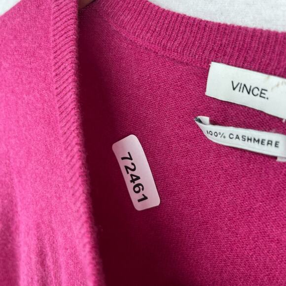VINCE Cashmere Sweater Womens XS 100% Luxury Tunic Jumper Pullover Pink - Picture 15 of 15